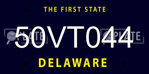 50VT044 Delaware License Plate