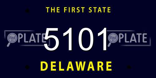 5101 Delaware License Plate