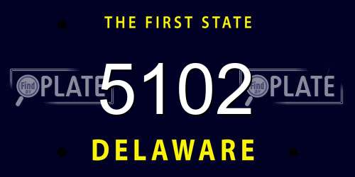 5102 Delaware License Plate
