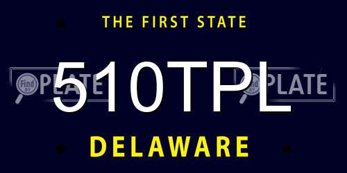 510TPL Delaware License Plate