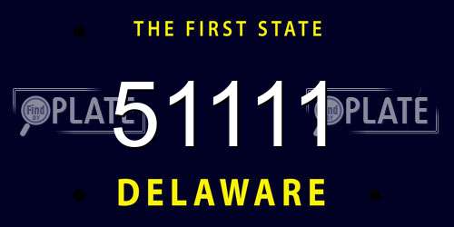 51111 Delaware License Plate
