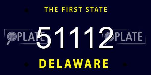 51112 Delaware License Plate