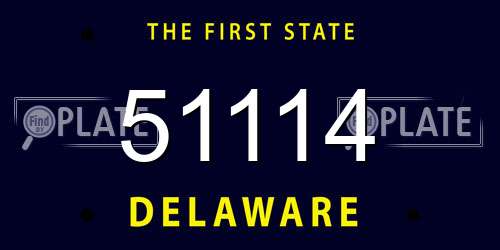 51114 Delaware License Plate