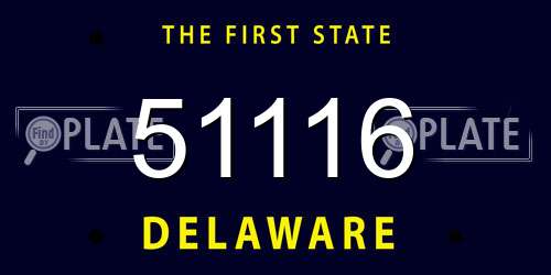 51116 Delaware License Plate