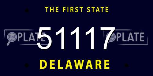 51117 Delaware License Plate