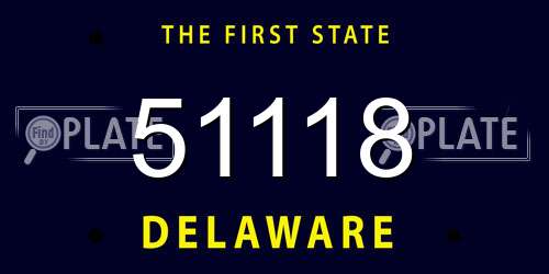 51118 Delaware License Plate
