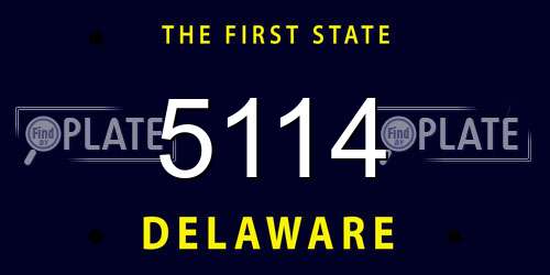 5114 Delaware License Plate