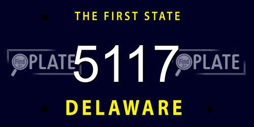 5117 Delaware License Plate