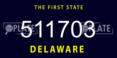 511703 Delaware License Plate