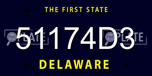 51174D3 Delaware License Plate