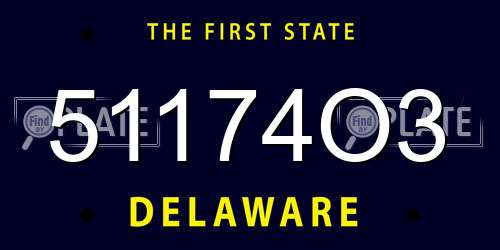 51174O3 Delaware License Plate