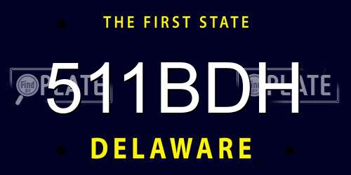 511BDH Delaware License Plate