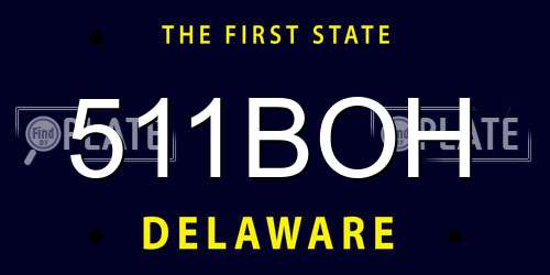 511BOH Delaware License Plate
