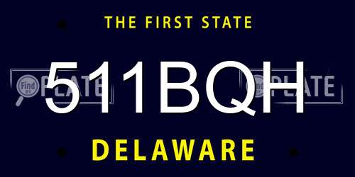 511BQH Delaware License Plate