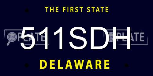 511SDH Delaware License Plate