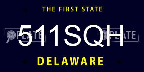 511SQH Delaware License Plate