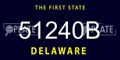 51240B Delaware License Plate