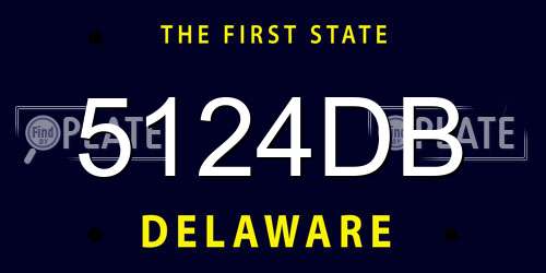5124DB Delaware License Plate