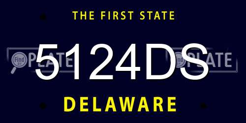 5124DS Delaware License Plate