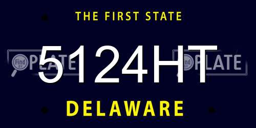 5124HT Delaware License Plate
