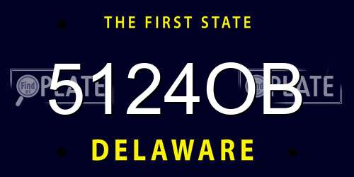 5124OB Delaware License Plate