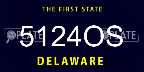 5124OS Delaware License Plate
