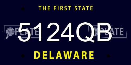 5124QB Delaware License Plate