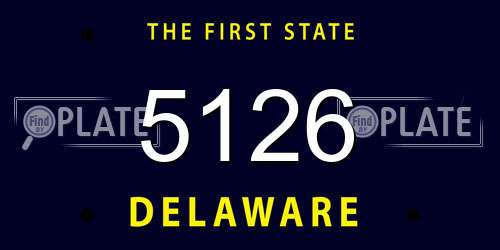 5126 Delaware License Plate