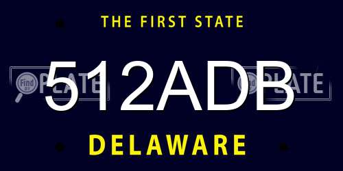 512ADB Delaware License Plate