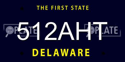 512AHT Delaware License Plate