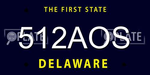 512AOS Delaware License Plate