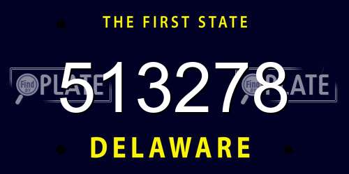 513278 Delaware License Plate