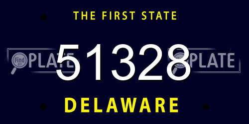 51328 Delaware License Plate