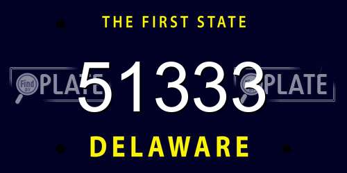 51333 Delaware License Plate