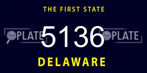 5136 Delaware License Plate