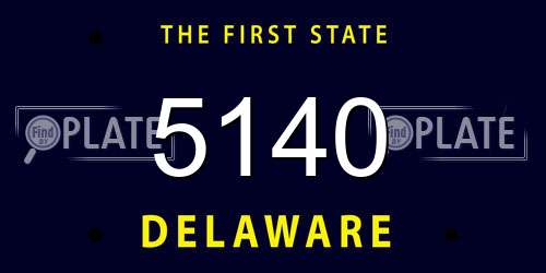 5140 Delaware License Plate