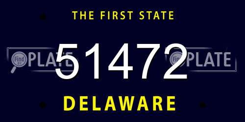 51472 Delaware License Plate