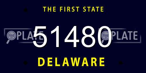 51480 Delaware License Plate