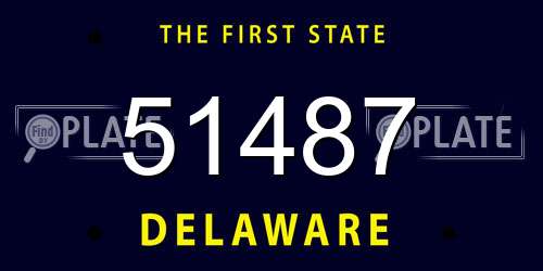 51487 Delaware License Plate
