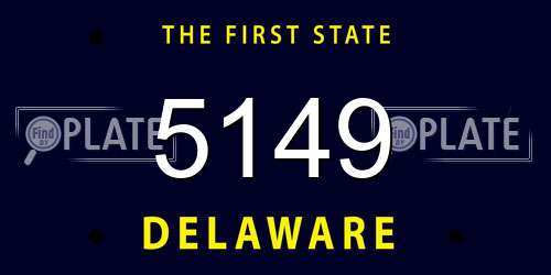 5149 Delaware License Plate