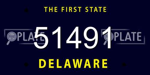 51491 Delaware License Plate