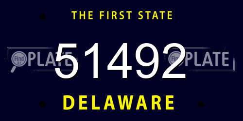 51492 Delaware License Plate