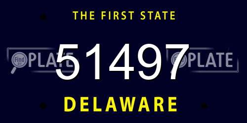 51497 Delaware License Plate