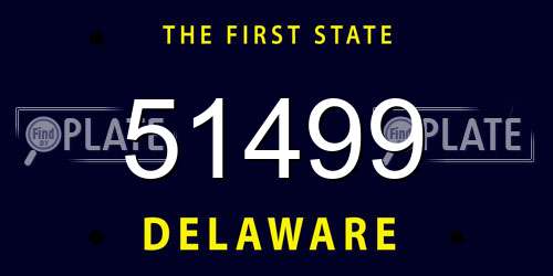 51499 Delaware License Plate