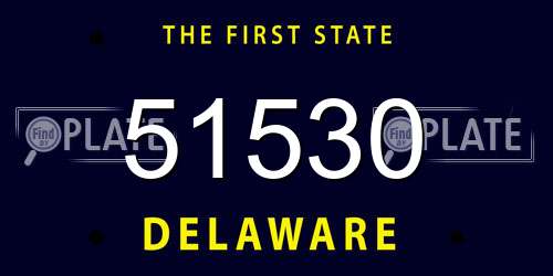 51530 Delaware License Plate