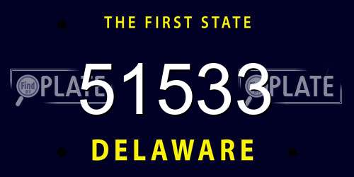 51533 Delaware License Plate