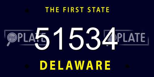 51534 Delaware License Plate