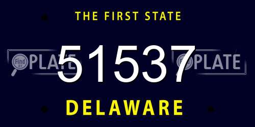 51537 Delaware License Plate