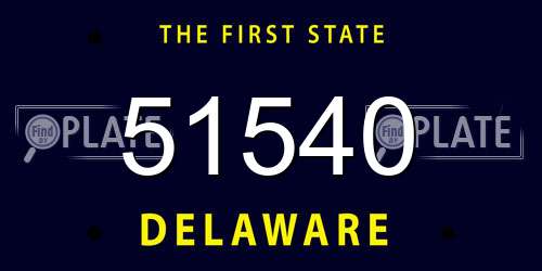 51540 Delaware License Plate