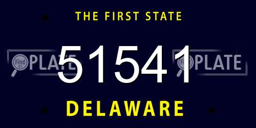 51541 Delaware License Plate